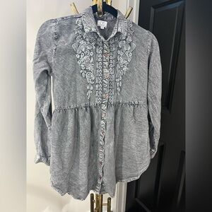 CC Embroidered Gray Women's Blouse